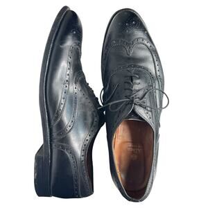 Alden England Black Leather Wingtip Brogue Shoes 12D Vintage